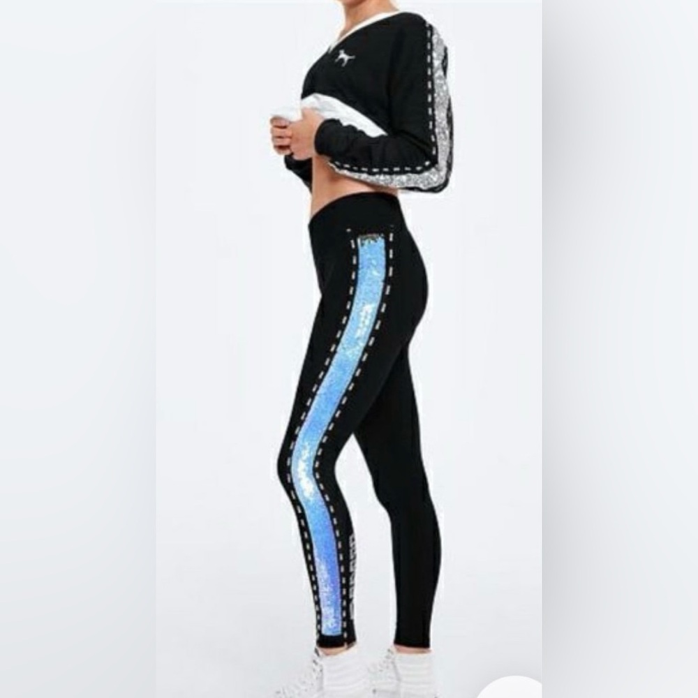 Victoria's Secret PINK Sequin 3 piece T-Shirt and Leggings Set.
